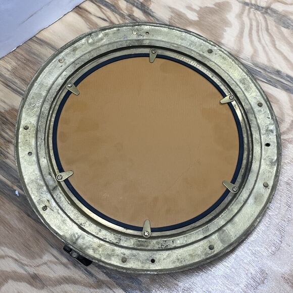 Porthole Mirror 11” Vintage Solid Brass Maritime Nautical Boat Wall Decor - Picture 6 of 10
